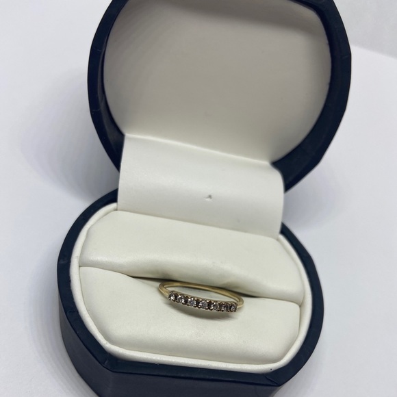 Solid 14kt Yellow Gold Diamond Band - Picture 2 of 6